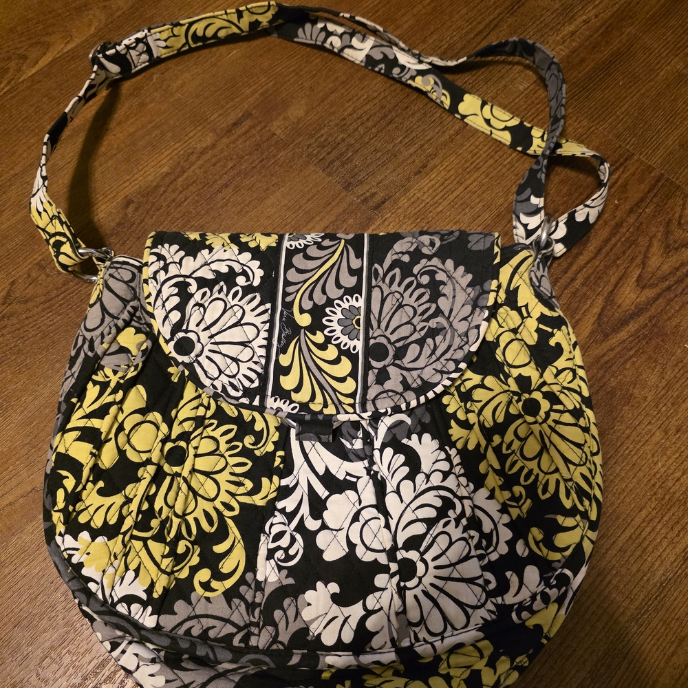 Vera Bradley Floral Black and Yellow Women's Bag